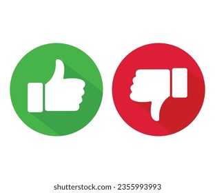 Thumb up and thumb down icon. Thumb icon set vector illustration