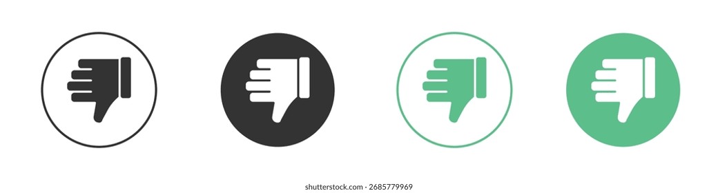 Thumb down icon symbol illustration doodle set. EPS10