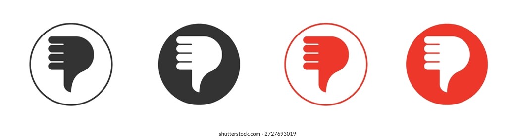 Símbolo de icono de pulgar hacia abajo. Diseño simple y plano para Web o App móvil. Logotipo de Ilustración vectorial mínima.