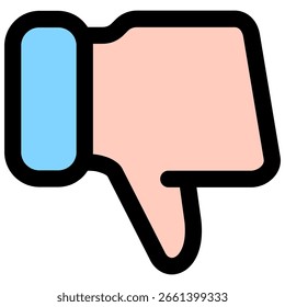 Símbolo do ícone Polegar para Baixo. Ilustração vetorial