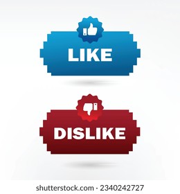 Thumb up and thumb down icon that shows the feeling of likes or dislikes