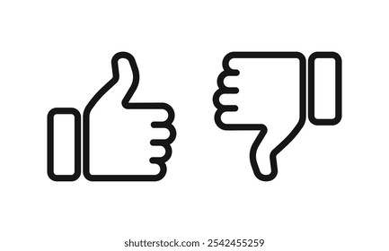 Thumb Up and Down icon. Thin liner vector illustration.