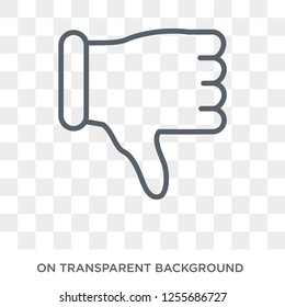 Thumb down icon. Trendy flat vector Thumb down icon on transparent background from Hands and guestures collection. High quality filled Thumb down symbol use for web and mobile