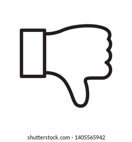 Thumb down icon in trendy outline style design. Vector graphic illustration. Suitable  for website design, logo, app, and ui. Editable vector stroke. EPS 10.