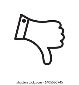 Thumb down icon in trendy outline style design. Vector graphic illustration. Suitable  for website design, logo, app, and ui. Editable vector stroke. EPS 10.