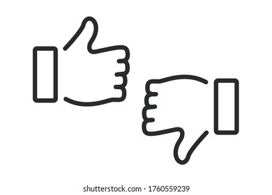 thumb up and thumb down icon vector design illustration