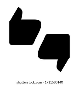 Thumb up and thumb down icon vector illustration flat style isolated on white background.