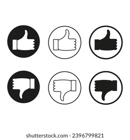 Thumb up and thumb down icon. Vector illustration. EPS 10.