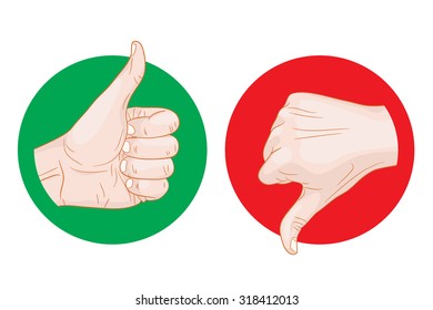 thumb up thumb down icon vector illustration.