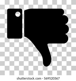 Thumb Down icon. Vector illustration style is flat iconic symbol, black color, transparent background. Designed for web and software interfaces.