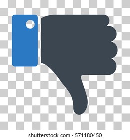 Thumb Down icon. Vector illustration style is flat iconic bicolor symbol, smooth blue colors, transparent background. Designed for web and software interfaces.