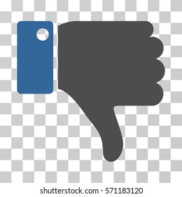 Thumb Down icon. Vector illustration style is flat iconic bicolor symbol, cobalt and gray colors, transparent background. Designed for web and software interfaces.
