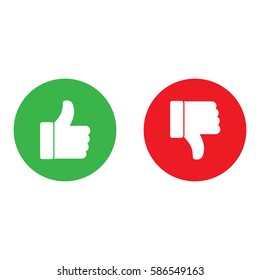 Thumb up and down icon. Vector illustration.