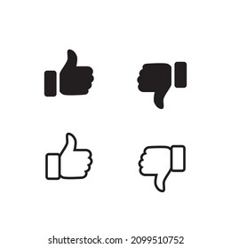 Thumb Up and Down Icon Vector. Like and Dislike Sign Symbol