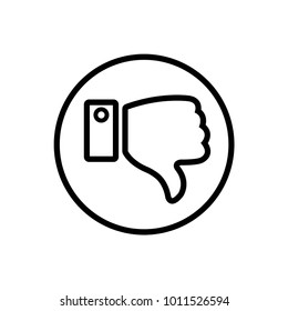 thumb up and down icon vector line art
