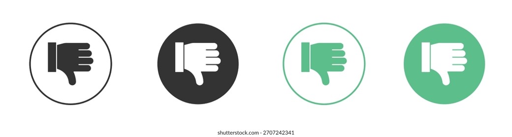 Icono de pulgar hacia abajo Vector simple ilustración gráfica plana.