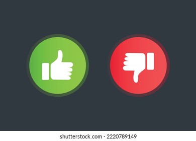 Thumb Up And Thumb Down Icon Vector That Shows The Feeling Of Like And Dislike On Facebook