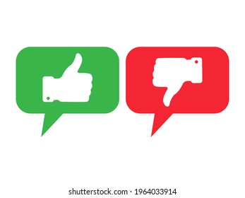 Thumb up and thumb down icon.Hand thumb up symbol line icons.Like vector icons.Vector red and green icons isolated on white background,Do and Don't symbols.EPS 10