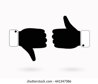 Thumb up and down icons.