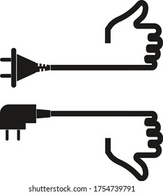 los iconos de arriba y abajo. Como por cable con enchufe