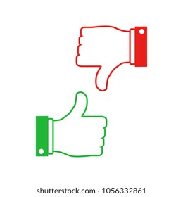 Thumb up and down icons. Like and dislike concept. Vector illustration.