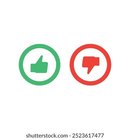 Thumb up thumb down icons. Like dislike icons. Vector illustration