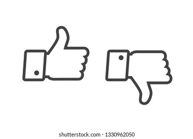 Thumb Thumb Down Icons Set Isolated Stock Vector (Royalty Free ...