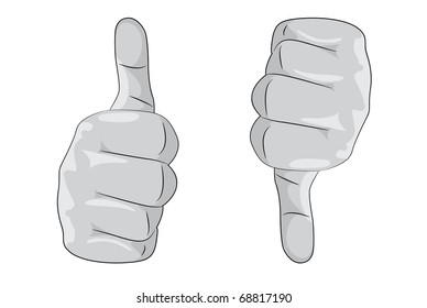 Thumb up and down illustration