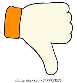 thumb down illustration hand drawn isolated vector