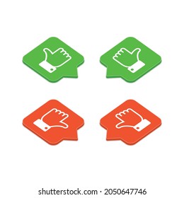 Thumb Up and Thumb Down isometric icons. Like and dislike icon. Social media like button, line style on white background. Modern graphic elements. Vector illustration EPS 10.