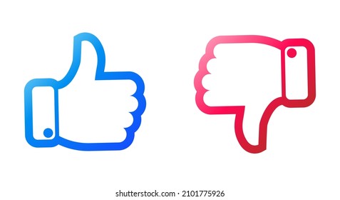 thumb up and thumb down. like or dislike icons