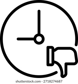 Vector de ilustración de icono de línea de pulgar hacia abajo