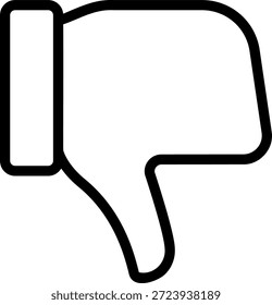 Vector de ilustración de icono de línea de pulgar hacia abajo