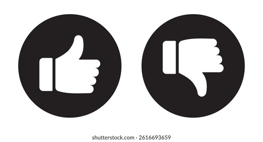 Thumb up and down outline icon isolated on white background. Like and dislike social network pictograms. Outline positive and negative buttons. Thump Up and Thump Down or Like and Dislike buttons. 