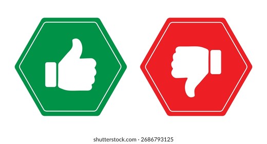 Pulgar hacia arriba y hacia abajo icono de contorno aislado sobre fondo blanco. Me gustan y no me gustan los pictogramas de redes sociales. Describir los Botones positivos y negativos. Botones de Thump Up y Thump Down o Like y Dislike
