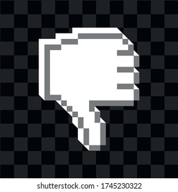 Thumb down pixel art cartoon retro style game set