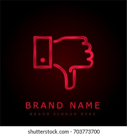 Thumb down red chromium metallic logo
