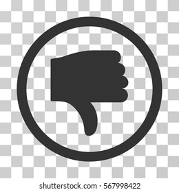 Thumb Down rounded icon. Vector illustration style is flat iconic symbol inside a circle, gray color, transparent background. Designed for web and software interfaces.