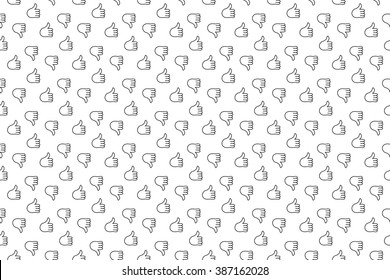 Thumb up thumb down seamless background. Vector illustration. EPS 10.