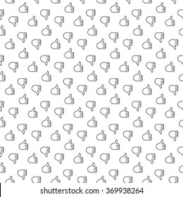 Thumb up thumb down seamless pattern. Vector illustration. EPS 10.