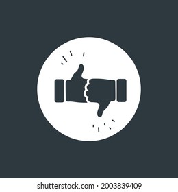 Thumb up and down sign icon illustration