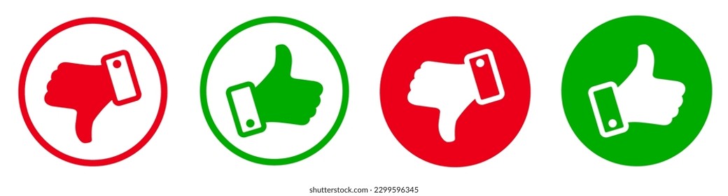 Thumb up and thumb down sign. Up and down index finger sign - vector