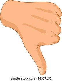 Thumb down sign. Vector illustration.