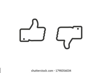 Thumb up and thumb down sign. Yes or No Vector illustration