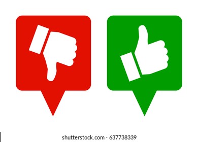 Thumb up and down - stock vector