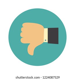 Thumb down symbol, finger down icon vector illustration. dislike.