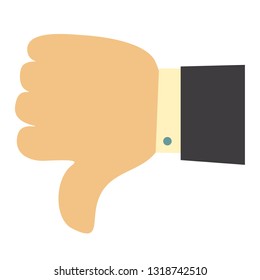 Thumb down symbol, finger down icon vector illustration. dislike.