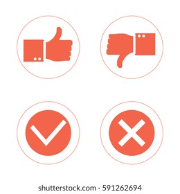 Thumb up and Thumb down symbol, icon. Isolated on a background. Like, dislike symbol. Vector illustration