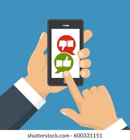 Thumb up and Thumb down symbol, icon. Isolated on a background. Like, dislike symbol. Vector illustration