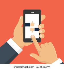 Thumb up and Thumb down symbol, icon. Isolated on a background. Like, dislike symbol. Vector illustration